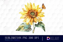 Sunflower With Butterfly Graphics Clipart Product Image 1
