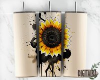 Watercolor Sunflower Tapered and Straight Skinny Tumbler PNG Product Image 5