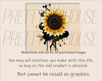 Watercolor Sunflower Tapered and Straight Skinny Tumbler PNG Product Image 3