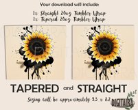 Watercolor Sunflower Tapered and Straight Skinny Tumbler PNG Product Image 2