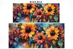 Watercolor Sunflowers Mug Wrap Sublimation Designs, 3d Sunflowers, Sunflowers Png