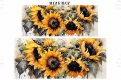 Watercolor Sunflowers Mug Wrap Sublimation Designs, 3d Sunflowers, Sunflowers Png