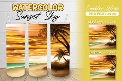 Watercolor Sunset Sky Tumbler Wrap Sublimation