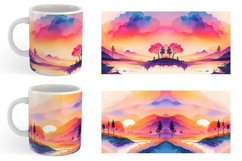 Watercolor Sunsets or sunrises landscape | Mug sublimation d Product Image 3