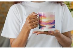 Watercolor Sunsets or sunrises landscape | Mug sublimation d Product Image 6