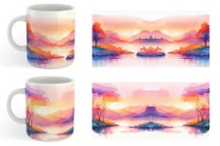 Watercolor Sunsets or sunrises landscape | Mug sublimation d Product Image 3
