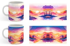 Watercolor Sunsets or sunrises landscape | Mug sublimation d Product Image 4