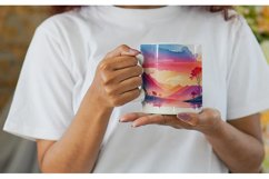 Watercolor Sunsets or sunrises landscape | Mug sublimation d Product Image 6