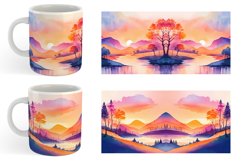 Watercolor Sunsets or sunrises landscape | Mug sublimation d Product Image 4