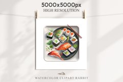 Watercolor Sushi Japanese Food Asian Fish Onigiri Clipart PNG Transparent Print for invitation t-shirt designs sublimation designs tumbler kids printable Japanese food png, sublimation, fish sushi clipart, rice clip art, asian vegetables Kimchi Bulgogi