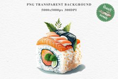 Watercolor Sushi Japanese Food Asian Fish Onigiri Clipart PNG Transparent Print for invitation t-shirt designs sublimation designs tumbler kids printable Japanese food png, sublimation, fish sushi clipart, rice clip art, asian vegetables Kimchi Bulgogi