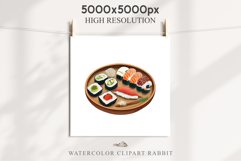 Watercolor Sushi Japanese Food Asian Fish Onigiri Clipart PNG Transparent Print for invitation t-shirt designs sublimation designs tumbler kids printable Japanese food png, sublimation, fish sushi clipart, rice clip art, asian vegetables Kimchi Bulgogi