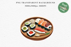 Watercolor Sushi Japanese Food Asian Fish Onigiri Clipart PNG Transparent Print for invitation t-shirt designs sublimation designs tumbler kids printable Japanese food png, sublimation, fish sushi clipart, rice clip art, asian vegetables Kimchi Bulgogi