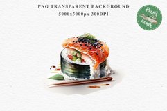 Watercolor Sushi Japanese Food Asian Fish Onigiri Clipart PNG Transparent Print for invitation t-shirt designs sublimation designs tumbler kids printable Japanese food png, sublimation, fish sushi clipart, rice clip art, asian vegetables Kimchi Bulgogi