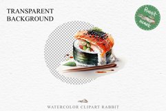 Watercolor Sushi Japanese Food Asian Fish Onigiri Clipart PNG Transparent Print for invitation t-shirt designs sublimation designs tumbler kids printable Japanese food png, sublimation, fish sushi clipart, rice clip art, asian vegetables Kimchi Bulgogi