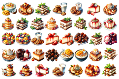 Sweet Clipart, Watercolor Sweet Flavors Clipart Product Image 2