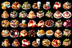 Sweet Clipart, Watercolor Sweet Flavors Clipart Product Image 3