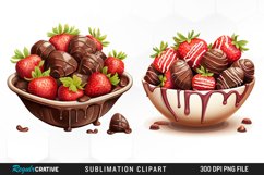 Valentines Sweet Strawberry Sublimation Clipart Bundle Product Image 2
