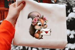 Watercolor Sweetheart Squirrels Clipart Product Image 2