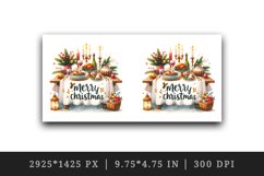 Watercolor table set dinner decorations Merry Christmas quote print 20 oz tumbler skinny mug wrap clipart t-shirt sublimation printable design