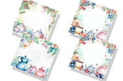 Watercolor Tea Party Seamless Digital Paper Bundle Product Image 2