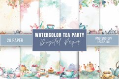 Watercolor Tea Party Seamless Digital Paper Bundle Product Image 1