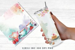 Watercolor Tea Party Seamless Digital Paper Bundle Product Image 5