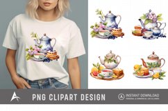 Watercolor Tea Time Clipart Product Image 1