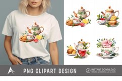 Watercolor Tea Time Clipart Product Image 1