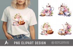 Watercolor Tea Time Clipart Product Image 1