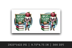 Watercolor teacher books apple chalkboard Best Teacher Ever quote print 20 oz tumbler skinny mug wrap clipart t-shirt sublimation printable design