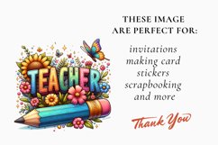 Teacher Pencil Sublimation, Teacher Wildflowers Bundle Product Image 3