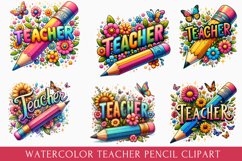 Teacher Pencil Sublimation, Teacher Wildflowers Bundle Product Image 2