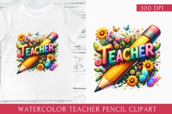 Teacher Pencil Sublimation, Teacher Wildflowers Bundle Product Image 4