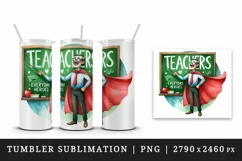 Watercolor teacher superhero cape hero Teachers Everyday Heroes quote print 20 oz tumbler skinny mug wrap clipart t-shirt sublimation printable design