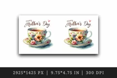 Watercolor teacup tea floral flowers Happy Mother Day greeting quote print 20 oz tumbler skinny mug wrap clipart t-shirt sublimation printable design