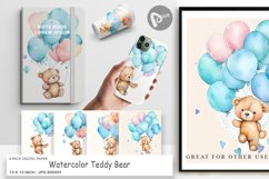 Digital Paper Watercolor Teddy Bear Product Image 1