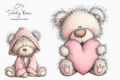 Watercolor Teddy Bear Clipart Product Image 1