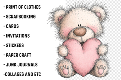 Watercolor Teddy Bear Clipart Product Image 2