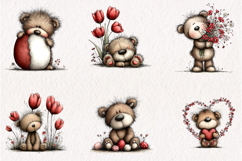 Watercolor Teddy Bear Clipart Bundle Product Image 2