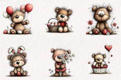 Watercolor Teddy Bear Clipart Bundle Product Image 5