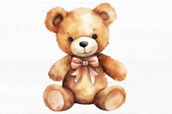 Teddy Bear Watercolor Sublimation Clipart Product Image 5