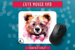 Watercolor teddy bear mouse pad Mouse pad sublimation 