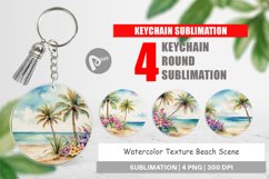 Keychain Watercolor Beach Scene Product Image 1