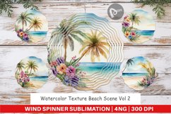 Wind Spinner Watercolor Beach Scene Product Image 1