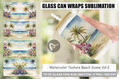 Glass Can Wraps Watercolor Beach Scene Product Image 1