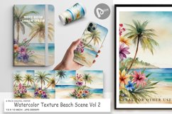 Digital Paper Watercolor Beach Scene Product Image 1