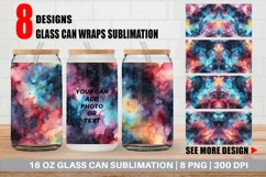 Watercolor Galaxy Space Glass Can Wraps Product Image 1