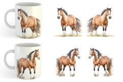 Watercolor Horse Mug sublimation design Product Image 5