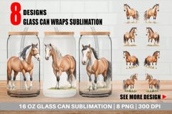 Watercolor Horse Glass Can Wraps Product Image 1